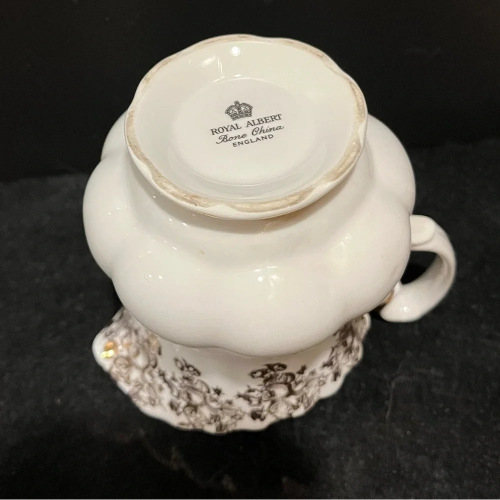 Vintage Royal Albert 50th Anniversary 6 C Teapot, Creamer, Plate, Lefton Tea Cup